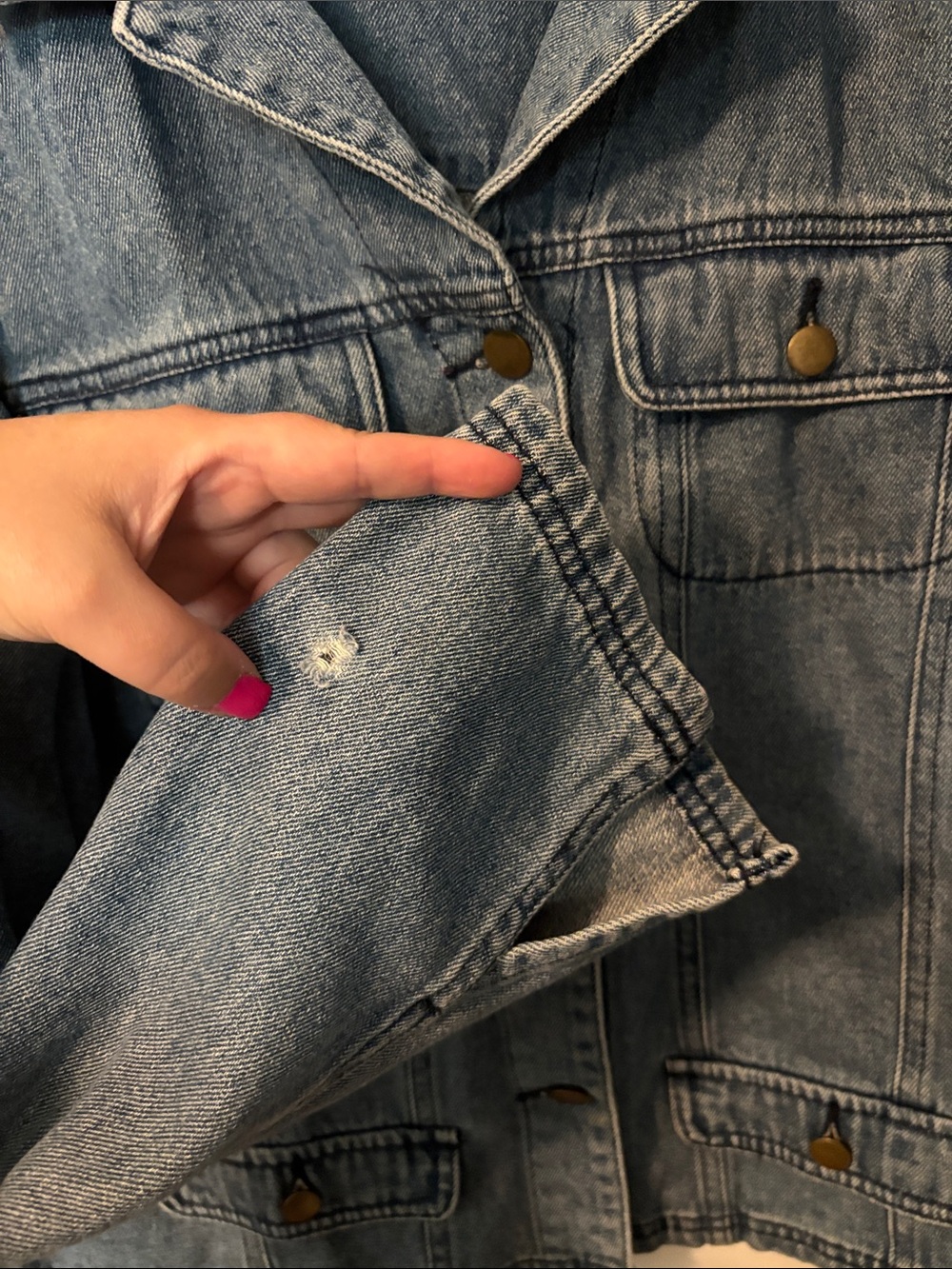 Vintage 90s Butter Mom Coquette Girl Chadwicks Medium Blue Denim Jacket Size 12 - Picture 3 of 4